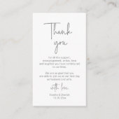 Carte D'accompagnement Script bleu marine moderne, Merci Mariage (Devant)