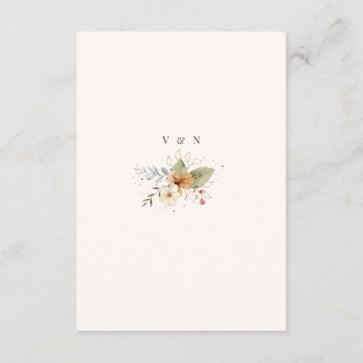 Carte D'accompagnement Script botanique Rose d'automne rustique (Dos)