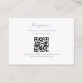 Carte D'accompagnement Script BUDGET Dusty Blue Mariage QR Code Rsvp (Devant)