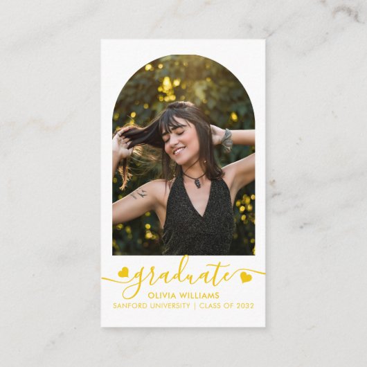 Carte D'accompagnement Script cardiaque jaune QR Code College Fund Photo (Dos)