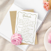 Carte D'accompagnement Script de cadre ondulé blanc clair vert olive