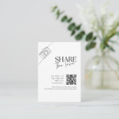 Carte D'accompagnement Script de calligraphie chic Capture Le code QR d'a (Debout devant)