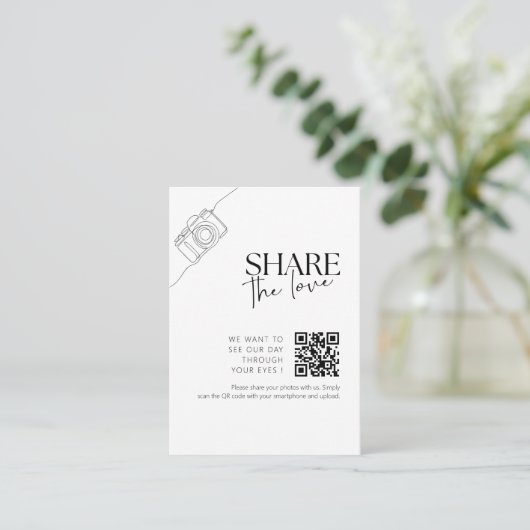 Carte D'accompagnement Script de calligraphie chic Capture Le code QR d'a (Debout devant)