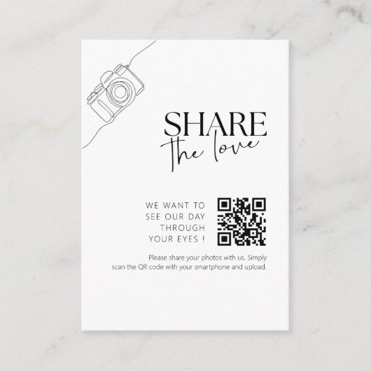 Carte D'accompagnement Script de calligraphie chic Capture Le code QR d'a (Devant)