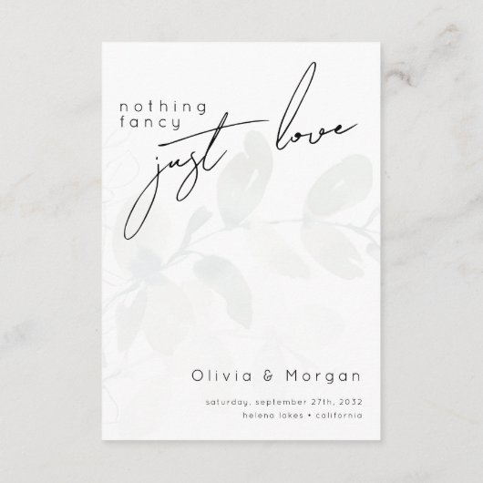 Carte D'accompagnement Script de calligraphie Eucalyptus Code QR Mariage (Dos)