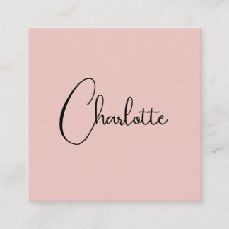 Carte D'accompagnement Script de calligraphie minimaliste Nom Rose Or