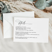 Carte D'accompagnement Script de calligraphie moderne Mariage simple