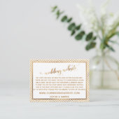 Carte D'accompagnement Script de cœurs dorés sur site Web de mariage blan (Debout devant)