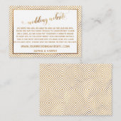 Carte D'accompagnement Script de cœurs dorés sur site Web de mariage blan (Devant / Derrière)