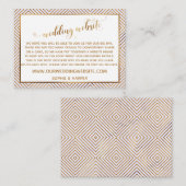 Carte D'accompagnement Script de cœurs dorés sur site Web de mariage lava (Devant / Derrière)