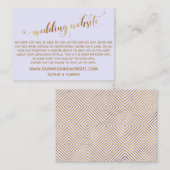 Carte D'accompagnement Script de cœurs dorés sur site Web de mariage lava (Devant / Derrière)