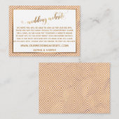 Carte D'accompagnement Script de cœurs dorés sur site Web de mariage rose (Devant / Derrière)