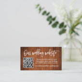 Carte D'accompagnement Script de pinceau moderne Mariage de bois site Web (Debout devant)