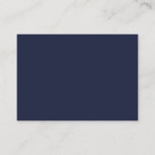 Carte D'accompagnement Script de puits de souhaits mariage bleu marine et (Dos)