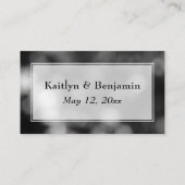 Carte D'accompagnement Script de site Web de mariage, Bokeh noir et blanc (Dos)
