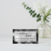 Carte D'accompagnement Script de site Web de mariage, Bokeh noir et blanc (Debout devant)