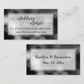 Carte D'accompagnement Script de site Web de mariage, Bokeh noir et blanc (Devant / Derrière)