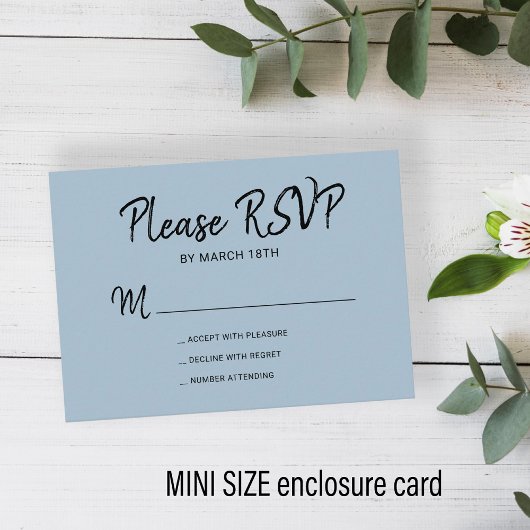 Carte D'accompagnement Script de typographie simple moderne mariage RSVP