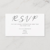 Carte D'accompagnement Script d'effet noir et blanc, RSVP (Devant)