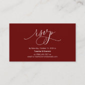 Carte D'accompagnement Script d'encre bordeaux à main moderne, Mariage RS (Devant)