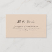 Carte D'accompagnement Script écrit à la main Neutral Beige Mariage Détai (Devant)