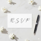 Carte D'accompagnement Script effet noir et blanc, RSVP