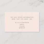 Carte D'accompagnement Script effet or, RSVP rose mariage (Dos)