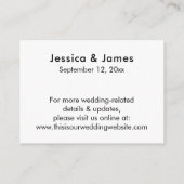 Carte D'accompagnement Script Élaboré, Hébergement de Mariage Simple (Dos)