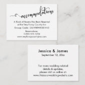 Carte D'accompagnement Script Élaboré, Hébergement de Mariage Simple (Devant / Derrière)