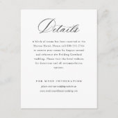 Carte D'accompagnement Script élégant moderne Classic Détails Mariage (Devant)