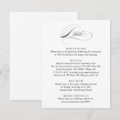 Carte D'accompagnement Script élégant moderne Classic Détails Mariage (Devant / Derrière)