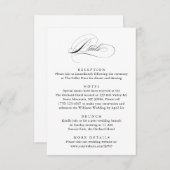 Carte D'accompagnement Script élégant moderne Classic Détails Mariage (Devant / Derrière)