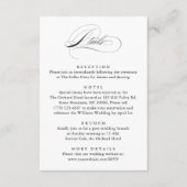 Carte D'accompagnement Script élégant moderne Classic Détails Mariage (Devant)