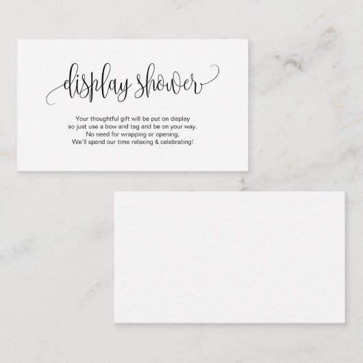 Carte D'accompagnement Script élégant moderne, Police noire, douche d'aff (Devant / Derrière)