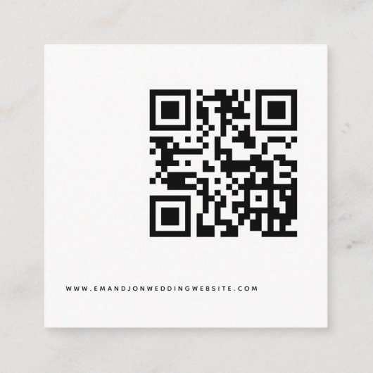 Carte D'accompagnement Script élégant QR Code Mariage RSVP (Dos)