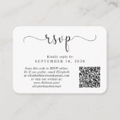 Carte D'accompagnement Script élégant QR Code photo mariage RSVP (Devant)