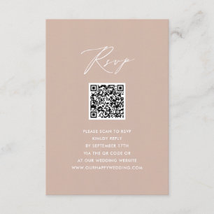 Carte D'accompagnement Script élégant rose vif Simple mariage QR RSVP
