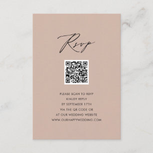 Carte D'accompagnement Script élégant rose vif Simple mariage QR RSVP