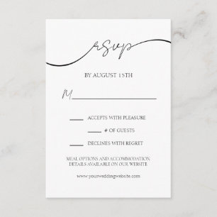 Carte D'accompagnement Script élégant Typographie moderne Mariage RSVP