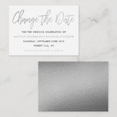 Carte D'accompagnement Script Foil Argent Moderne Modifier La Date (Devant / Derrière)