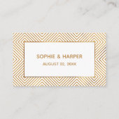 Carte D'accompagnement Script Gold Elegant Hearts, Registre cadeau blanc (Dos)