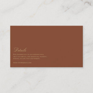 Carte D'accompagnement Script Gold & Terracotta Détails du Mariage