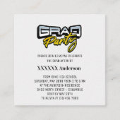 Carte D'accompagnement Script Grad Party Gold Noir et blanc (Devant)