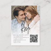 Carte D'accompagnement Script informel superposition photo QR Wedding RSV (Devant)