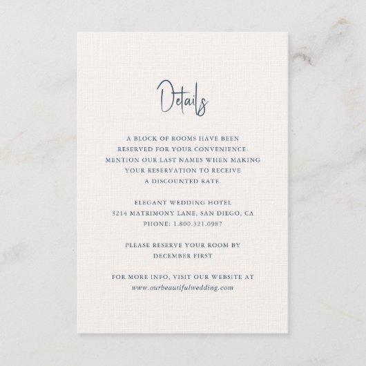 Carte D'accompagnement Script manuscrit Gris moderne Élégant Mariage (Devant)