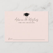 Carte D'accompagnement Script manuscrit moderne Blush Graduation Conseil (Devant)