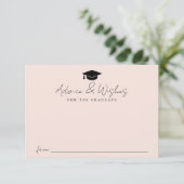 Carte D'accompagnement Script manuscrit moderne Blush Graduation Conseil (Debout devant)