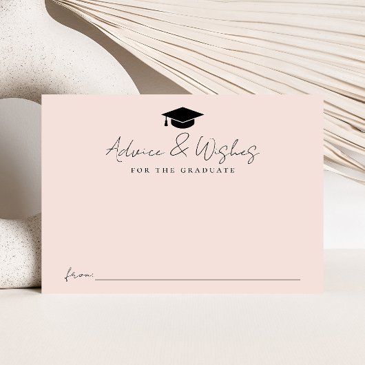 Carte D'accompagnement Script manuscrit moderne Blush Graduation Conseil