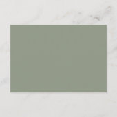Carte D'accompagnement Script minimal Bordure verte QR Code Mariage Rsvp (Dos)