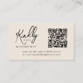Carte D'accompagnement Script minimal élégant code QR Boho Wedding RSVP (Devant)